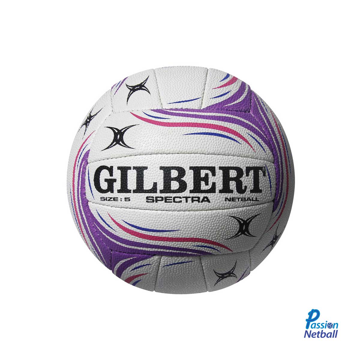 spectra purple white gilbert netball on white background